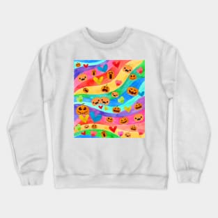 Cute Halloween Pumpkins with Heart Crewneck Sweatshirt